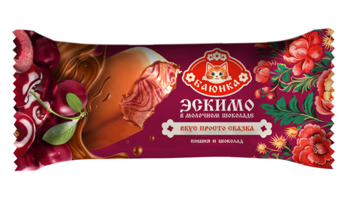 Мороженое эскимо молочное шоколадное с вишней в молочном шоколаде